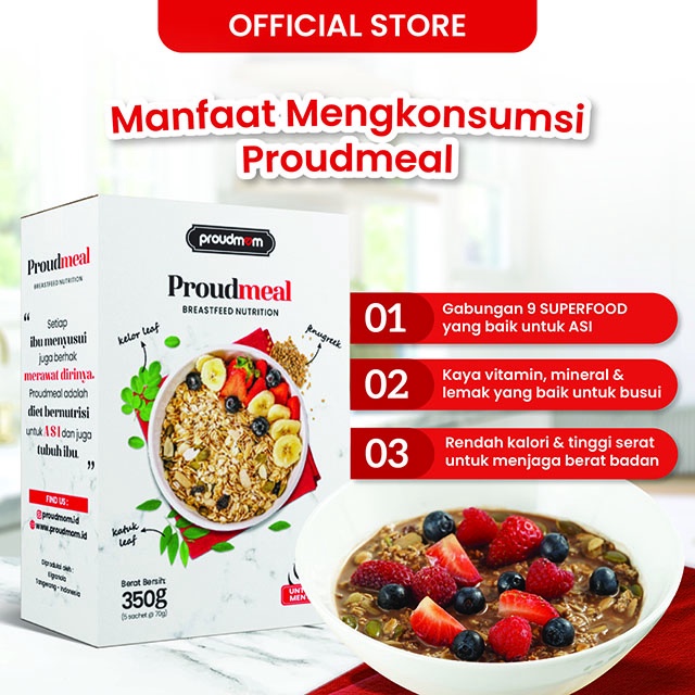 Program Diet Busui ( Paket 1 BULAN ) - Pengganti Sarapan Sehat u/ Turun Berat Badan - PROUDMEAL ASI BOOSTER