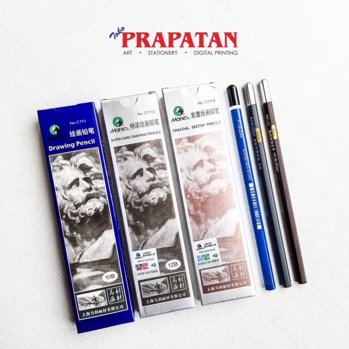 

Maries Dark Drawing Pencil 10B/12B/14B / Pensil Sketsa - 10B NANDAA