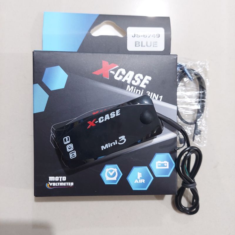 LSS Voltmeter meter aki 3 in 1 motor dan mobil volt meter aki 3in1 jam suhu dan voltmeter ukuran bes