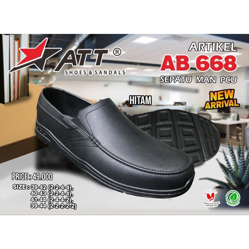 sepatu ATT AB 668 pantofel karet hitam sepatu karet pria