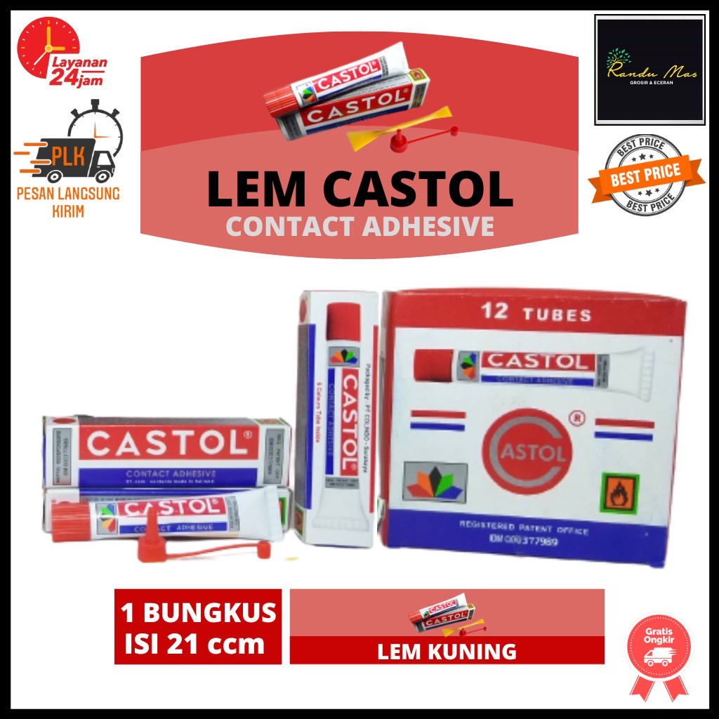 Lem Castol Sedang 21 cc / ccm Contact Adhesive Glue Original
