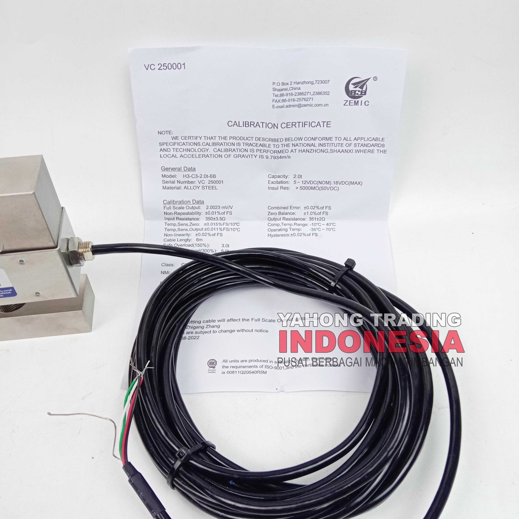 Load Cell ZEMIC H3 C3 2TON Tipe S Loadcell Sensor Berat Timbangan Digital