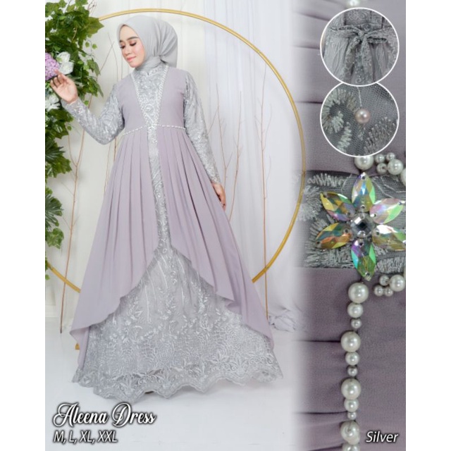 KEBAYA MODERN // KEBAYA WISUDA // ALEENA DRESS // BAHAN TILLE BORDIR MIX CERUTY BABYDOLL + PAYET // By SABANA