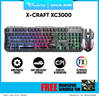 Alcatroz XC-3000 Spill Proof Gaming Keyboard + Mouse Combo 9 Backlight - Garansi Resmi 2 Tahun