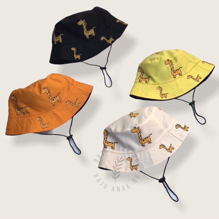 Topi Anak Bucket Tali Motif Giraffe - 022.4699