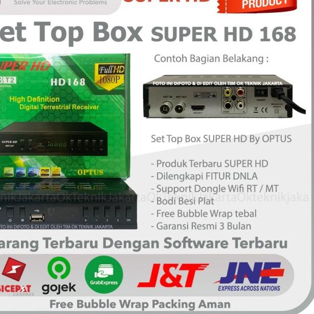 Set Top Box DVB-T2 Super HD 168 By Optus Terbaru - PLASTIK, RCA