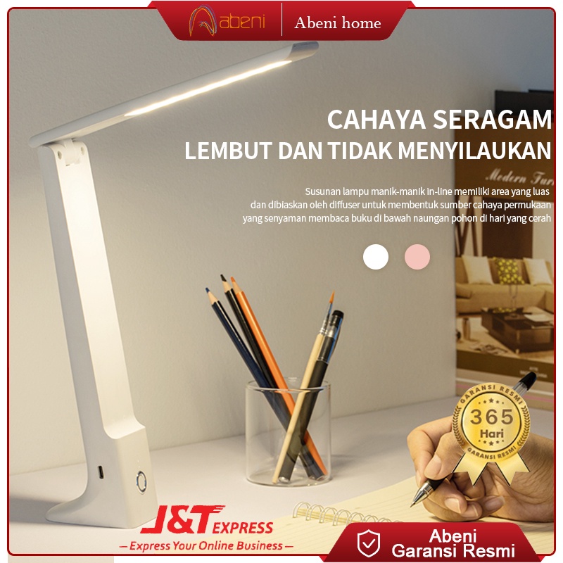 Abeni Lampu Belajar LED Meja Baca Light Pengisian Daya Lipat Portabel Dapat Disentuh Cahaya Anti-biru