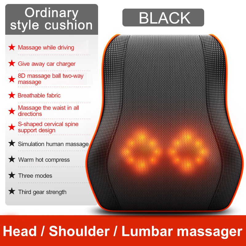 TERMURAH Pijat Bahu Dan Tulang Belakang Leher Multifungsi Bantal Pijat Alat Pijat Punggung Bantal Pijat Elektrik antal Pijat 8 Bola portable Car Home Masaage Pillow Alat Pijat - Shiatsu Leher - Bantal Pijit