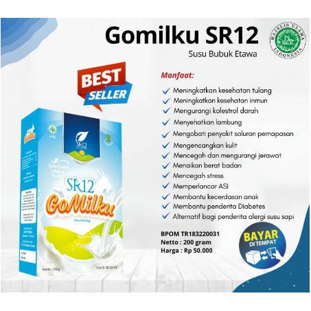 

Gomilku SR12 Susu Bubuk Kambing Etawa Kualitas Premium 200 gram BPOM Halal sehat badan