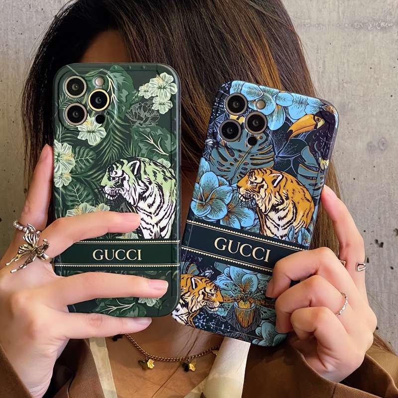 Merek Mewah IMD Case HP iP iPhone X Xr Xs Max14 Plus+Apple11 12 13 Pro Max Wanita Silikon Cover Phone Casing Gucci Vintage Tiger