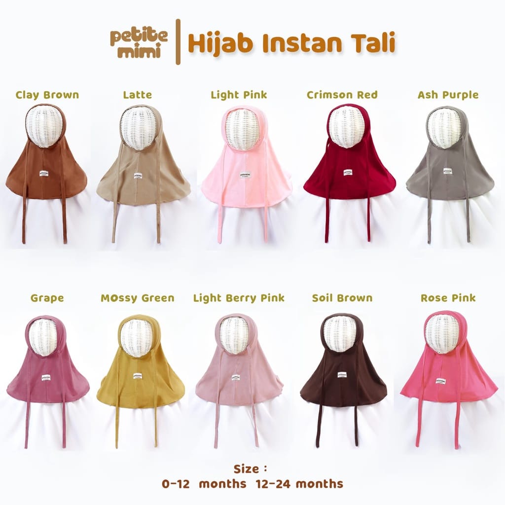 Petite Mimi Baby Hijab Instant Tali - Hijab Instant Tali Anak (RANDOM)