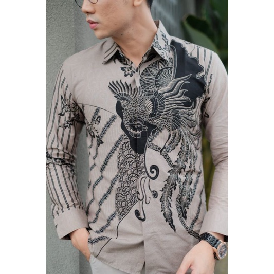 Kemeja Batik Pria Lengan Panjang Slimfit Bahan Katun Halus Motif Terbaru Kwalitas Premium Modern Lapis Furing