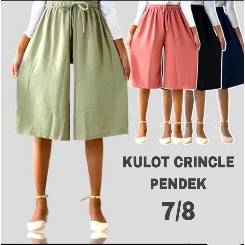 KULOT CRINCLE PENDEK JUMBO 7/8 DEWASA