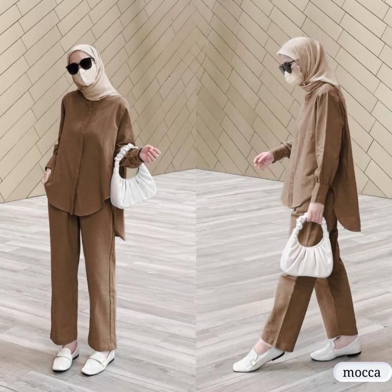 ONESET ZAYNA CRINGKLE PREMIUM/setelan wanita muslim