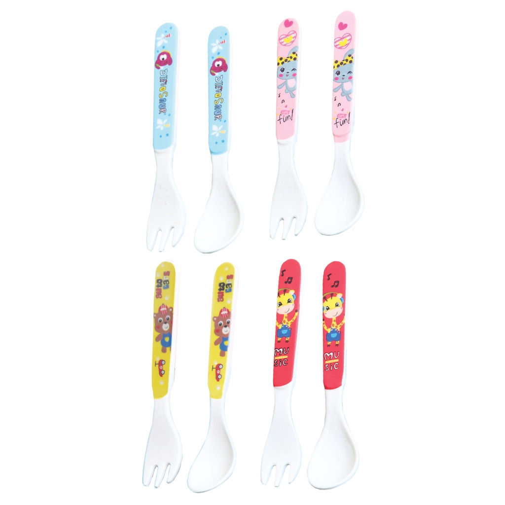 MAK331 BABY SAFE SPOON AND FORK SENDOK GARPU SET BAYI KARAKTER SG001
