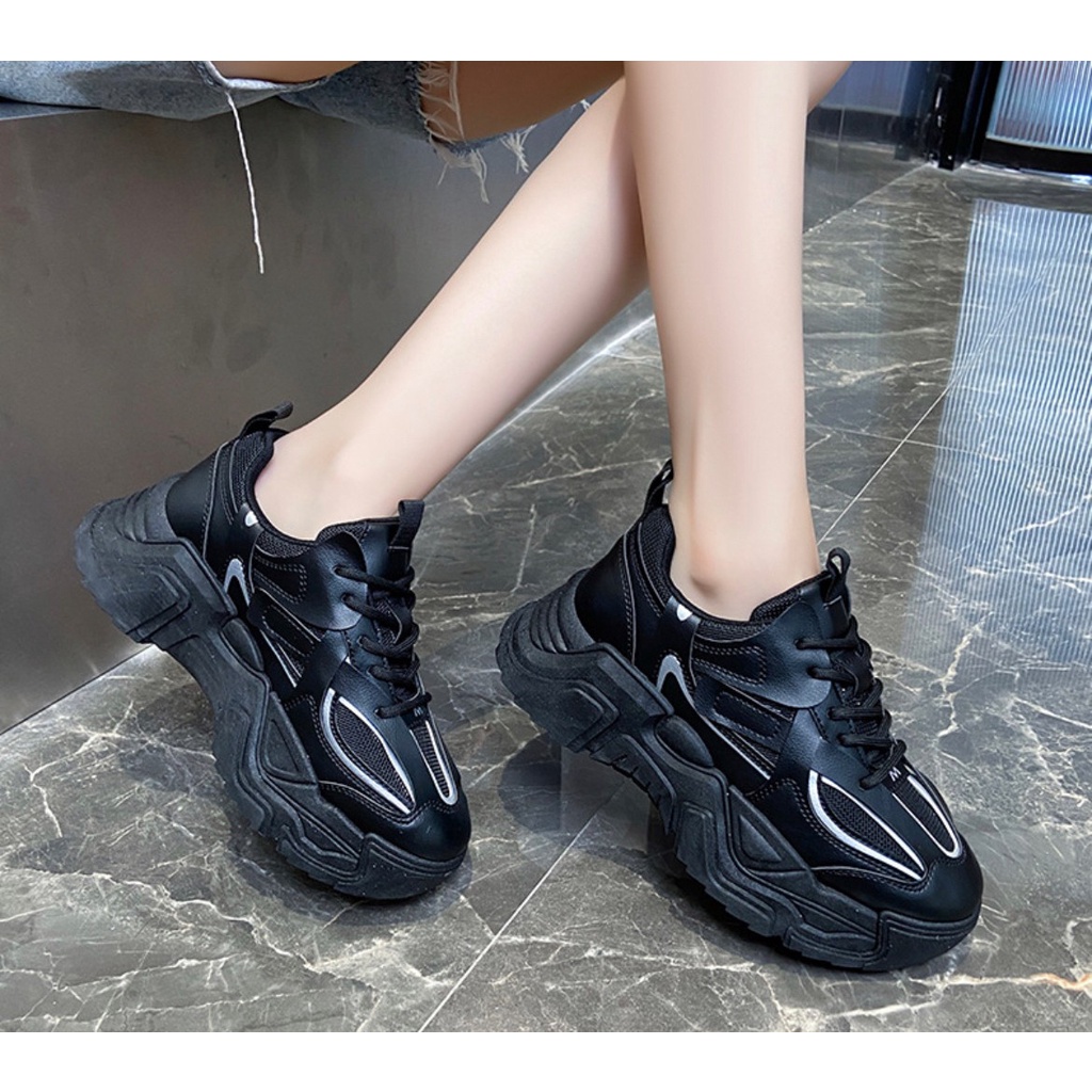 AVANCEID 1813 Sepatu Sneakers Wanita Sekolah Olahraga Sport Hitam Import