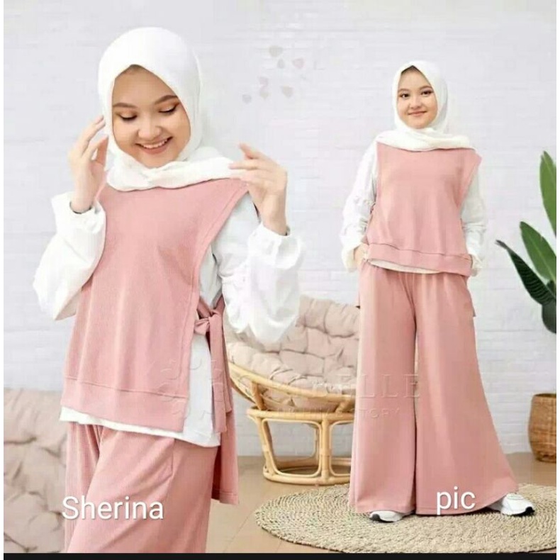 Setelan Baju Anak Tanggung Usia 10 Sampai 12 Tahun // Sherina Set // Pakaian Set 3 in 1 Baju Rompi +