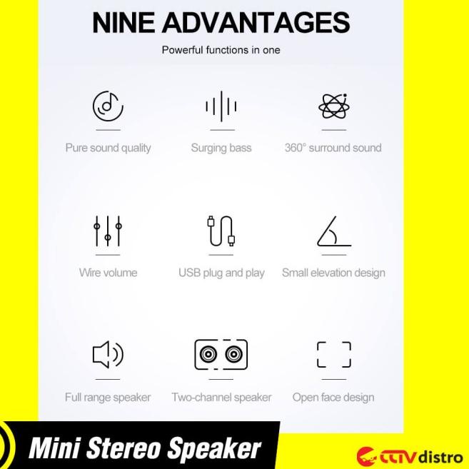 A10 Speaker USB Aktif Mini Speker Kecil Spiker Laptop PC Komputer Bass