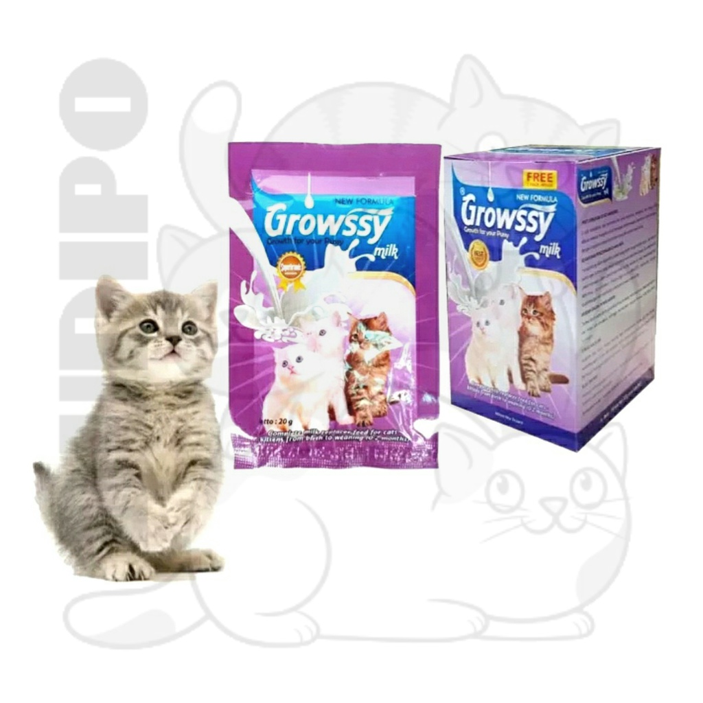 

Growssy Susu Kucing 20gr 1 Sachet Growsy Susu Anak Kucing Kitten Susu Kucing Bayi