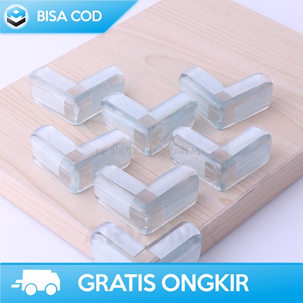 PELINDUNG SUDUT MEJA BAHAN SILICONE PENGAMAN SIKU MEJA 10 PCS 4x4CM