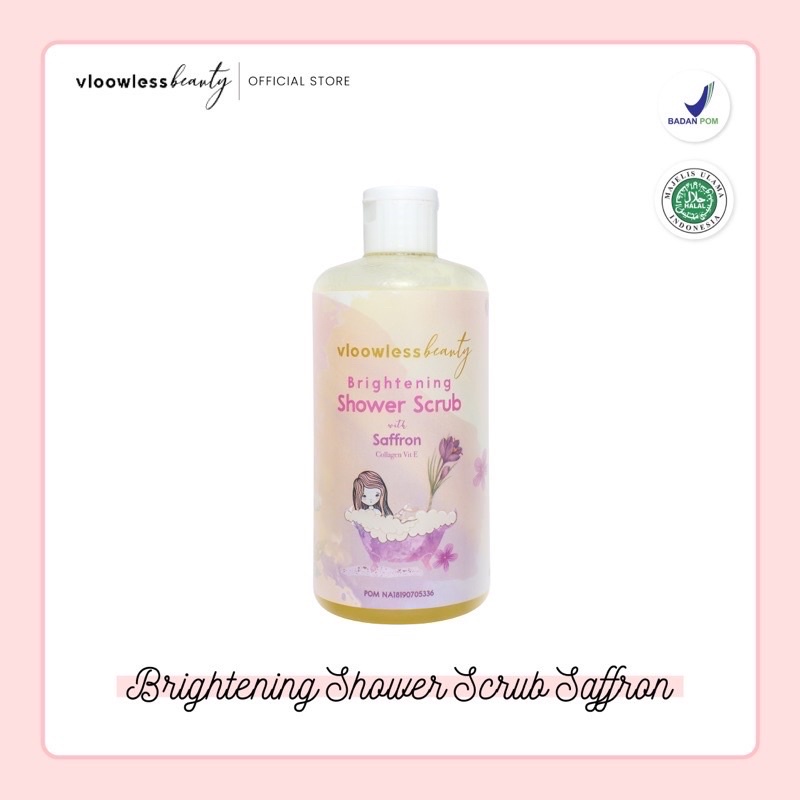 Vloowless Beauty Brightening shower scrub with saffron 500ml