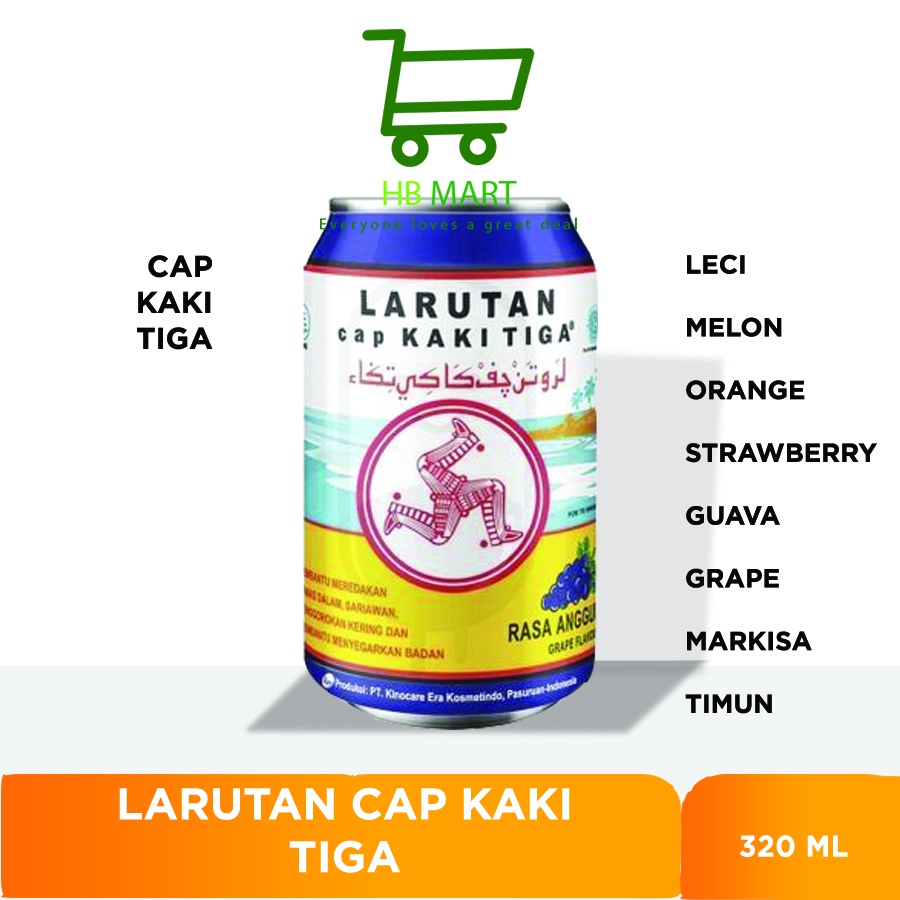 

Cap Kaki Tiga Rasa LECI DAN SEMUA RASA Kaleng 320ml