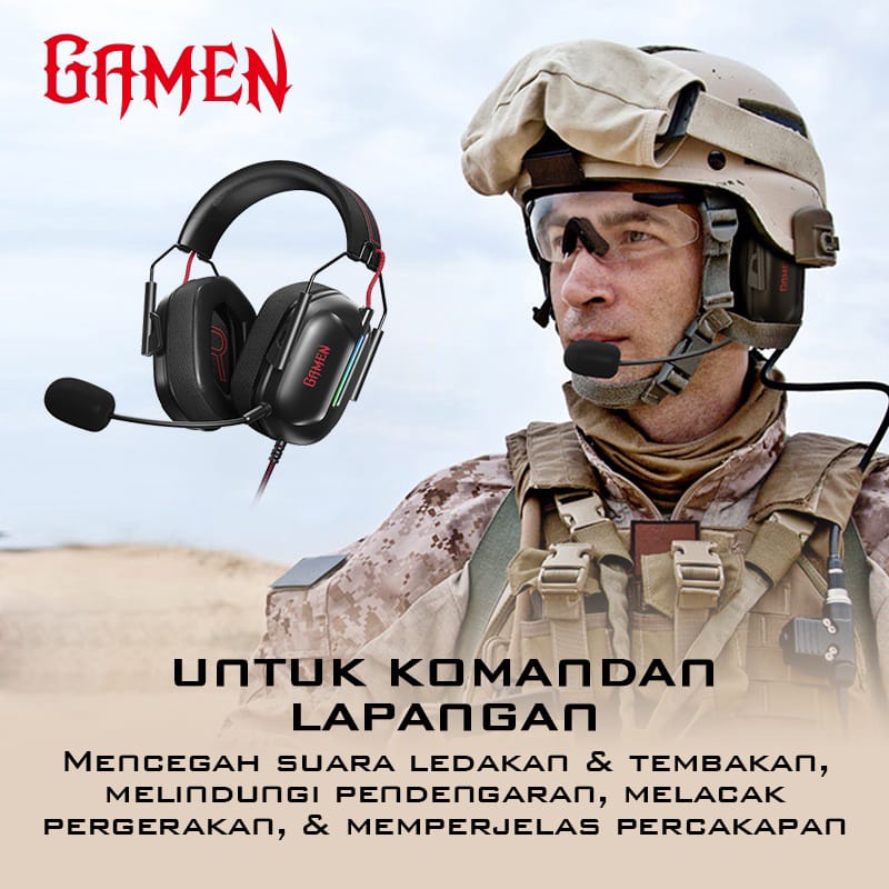 C GAMEN Gaming Headsets Galea 7.1 channel Tactical Gaming Headset USB