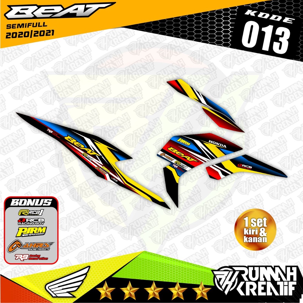 HONDA BEAT FI 2020  -2021 SEMI FULLBODY striping stiker decal custom variasi