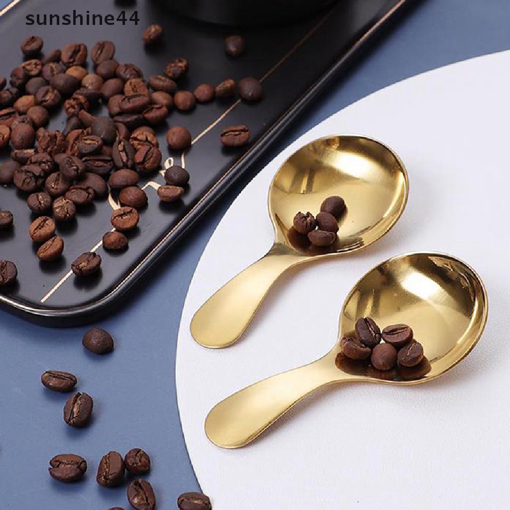 Sunshine Sendok Es Krim / Teh / Kopi Bahan Stainless Steel Dengan Gagang Pendek Untuk Anak