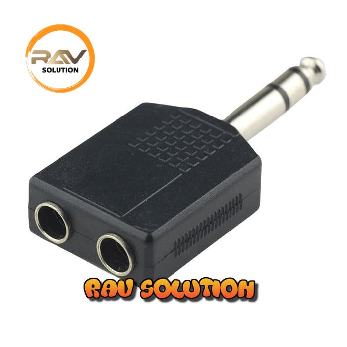 SKU-1053 KONEKTOR Y SPLITTER 6.5MM MALE TO 2 FEMALE 6.5MM / ADAPTER