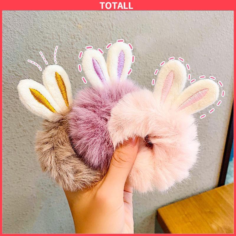 COD Ikat Rambut Bulu Elastis Motif Kartun Lucu Kelinci Rabbit Korean Style-Totall