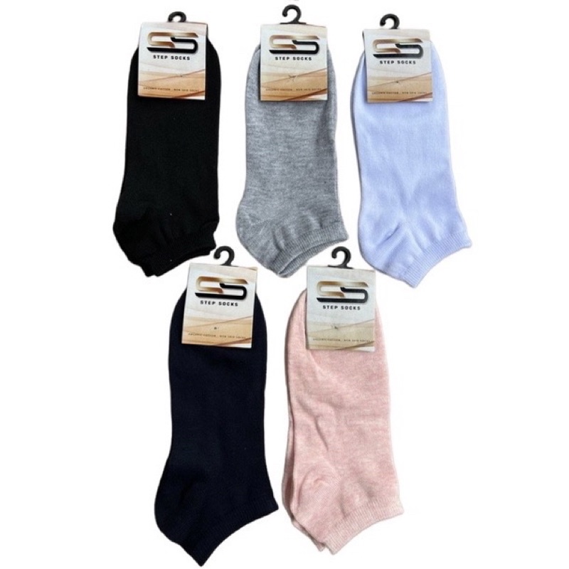 Kaos Kaki Pendek Tebal Polos 25cm Step Sock Unisex Kaus Kaki Pria Wanita