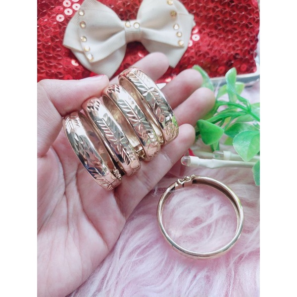 Gelang Emas SWASA Anak BAYI-Remaja Batik Cart**r Swasa Ringan Awet Luar Dalam Kuning
