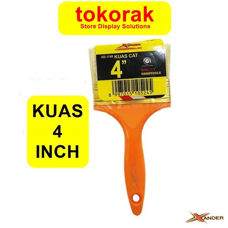 KUAS CAT 4 INCH XANDER - KUAS CAT TEMBOK BESI KAYU