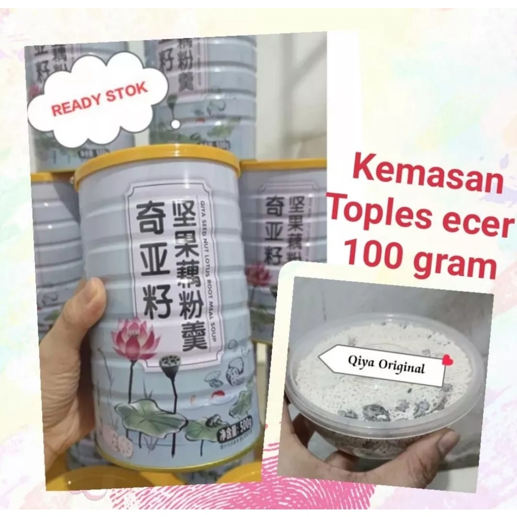 

OUFEN Ou Fen Qiya Seed Nut Lotus Root Starch Bubuk Akar Teratai Dengan Kacang 100gram 200gram