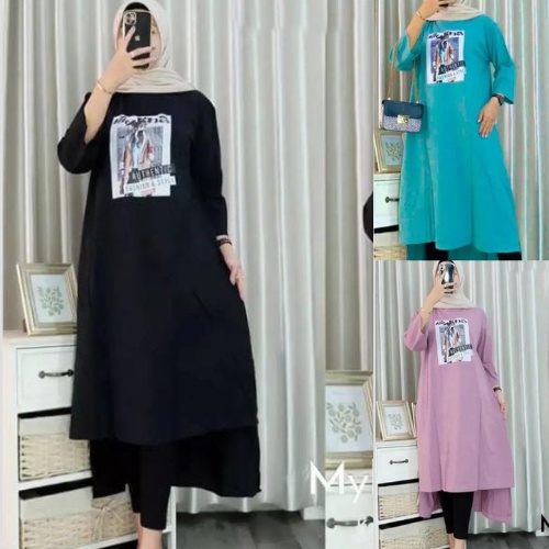 MYKA MIDI DRESS BL BAHAN KAOS KATUN COMBED 24s MOTIF POLOS APLIKASI SABLON UKURAN M L XL XXL MIDI DRESS JUMBO GAMIS WANITA TERBARU KOREAN STYLE MIDI DRESS CASUAL MUSLIMAH KAOS ATASAN WANITA OVERSIZE LENGAN PANJANG