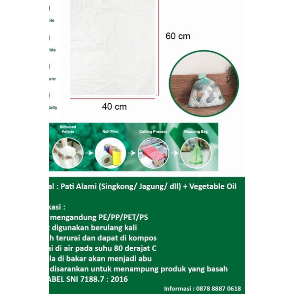 

Kantong Plastik Singkong Polos (Large) / Cassava Bag BIODEGRADABLE