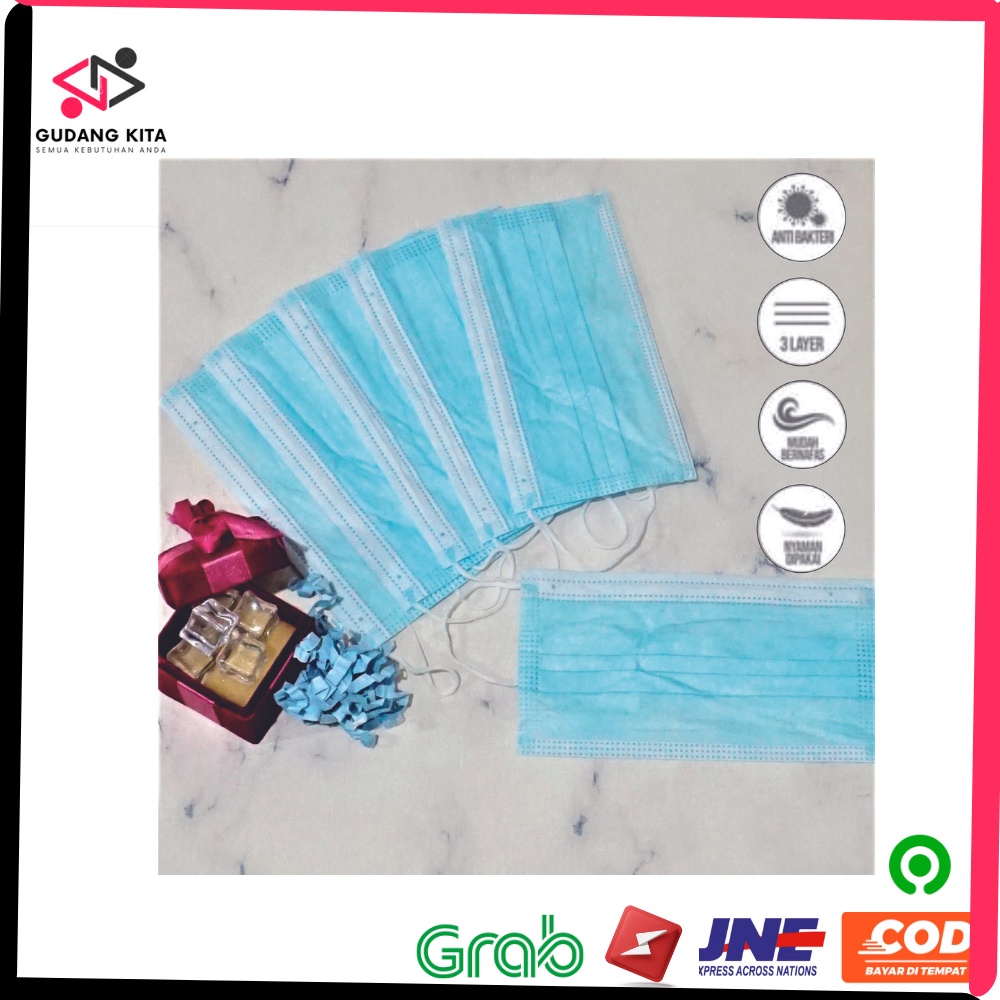 MASKER 3PLY HEADLOOP HIJAB MEDIS SHUMU / NANO / MASKER DISPOSABLE FACEMASK HEADLOOP ISI 50 PCS/BOX
