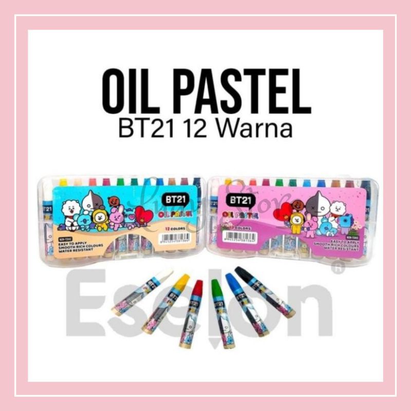 

Crayon Oil Pastel Eselon Isi 12Pcs Motif BT21