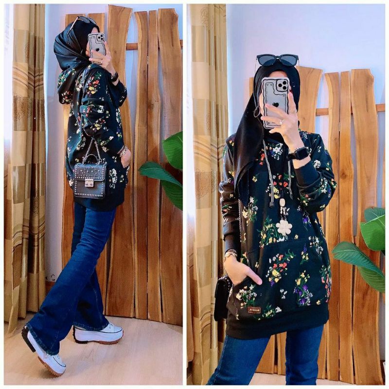 Flowy Hoodie Jacket, JAKET WANITA CANTIK FIT XXL LD 112 BAHAN KAOS WOOL TEBAL IMPORT TERMURAH OOTD