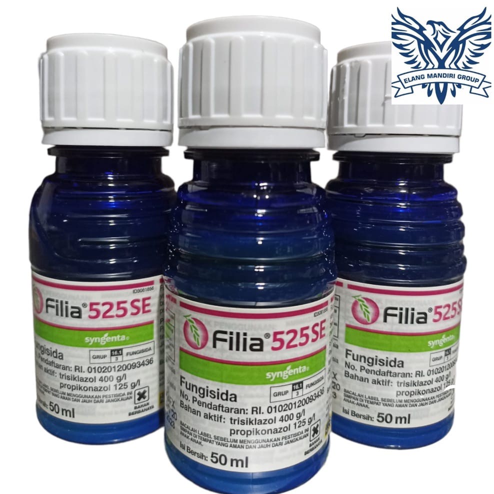 Fungisida Filia 525 SE 50ml Bahan Aktif propikonazol (propiconazole) : 125 g/l trisiklazol (tricycla