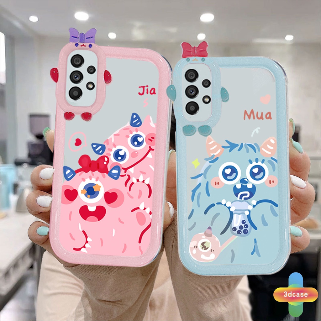 Soft Case TPU Motif Unicorn Untuk Samsung A13 A23 A32 A52 A12 A03 A51 A22 M22 M32 A04S M23 A03S A50 A02S A20 A50S A30 M12 Cartoon Little Monster Lens Couples Case