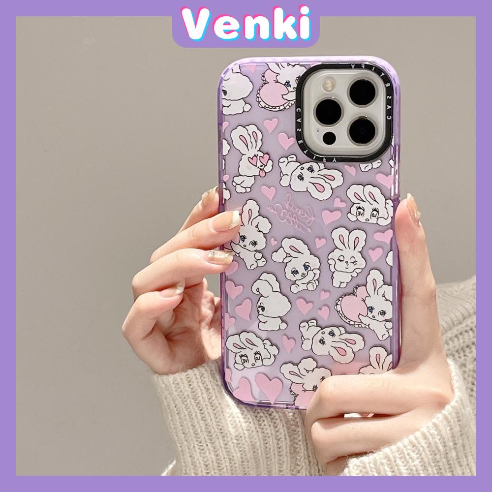 Case iPhone 14 Pro Max Thickened Silicone Soft Case Clear Purple Cute Bunny Shockproof Camera Protection Compatible For iPhone 13 12 11 Pro Max XR XS 6 6S 7 8 Plus