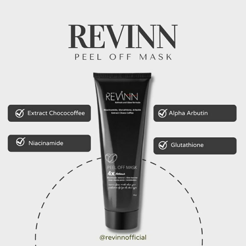 PEEL OFF MASK WITH REVINN (Garansi Uang Kembali Jika Produk Palsu)
