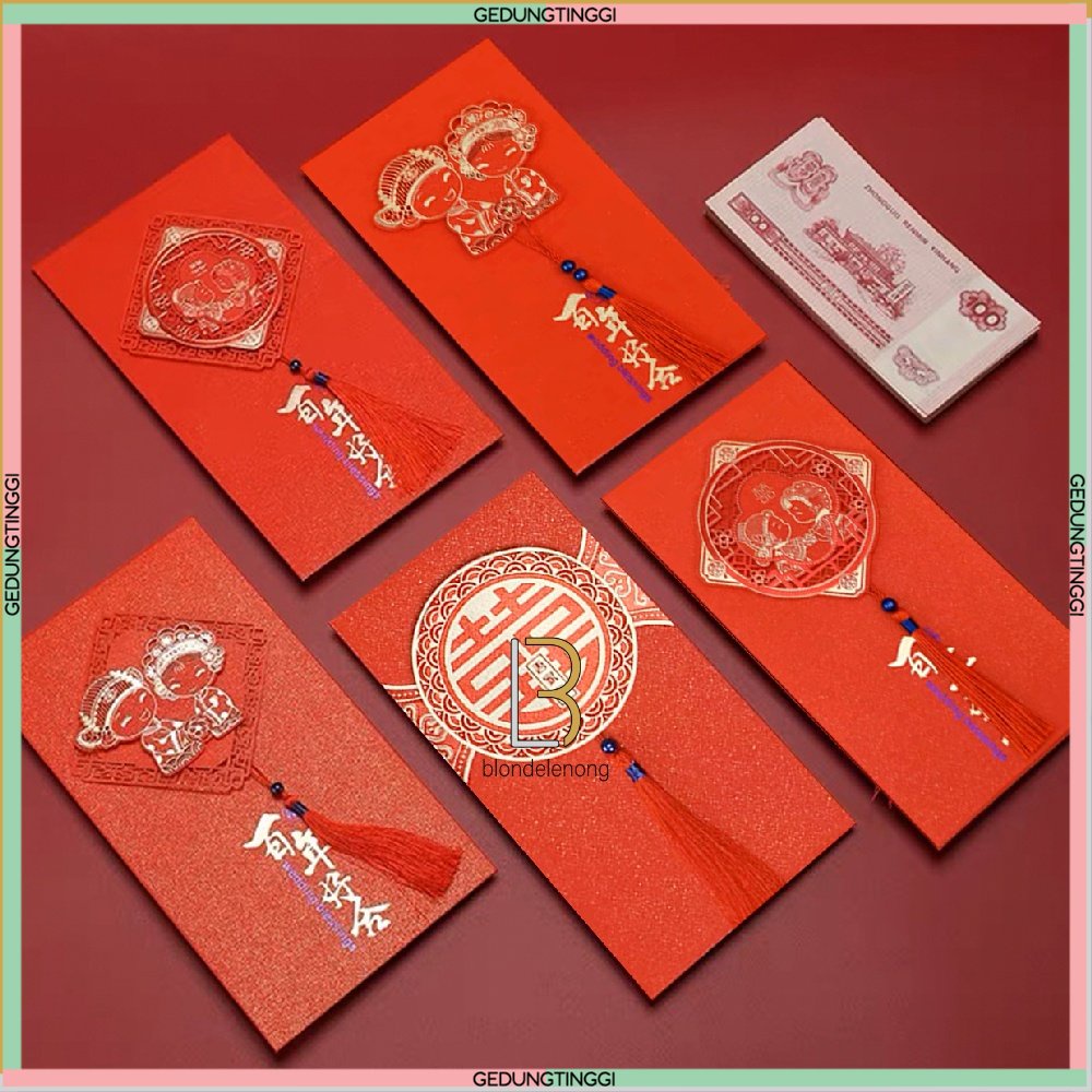 Kertas Dompet Amplop Angpao Angpau Ampao Ampau Hongbao Hongbau Kado Hadiah Hantaran Lamaran Sangjit Wedding Pernikahan Nikah Shuangxi Shuang Xi Suangsi Suanxi Hoki Rejeki Merah Emas Gold Double Happiness Ukuran Panjang Besar Jumbo XL Isi 1 Pack Pak 2 Pcs