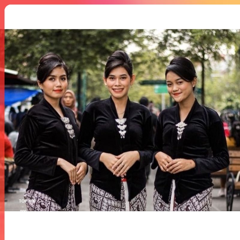 Kebaya Hitam Bludru Kutubaru/ Halus Kebaya Bludru