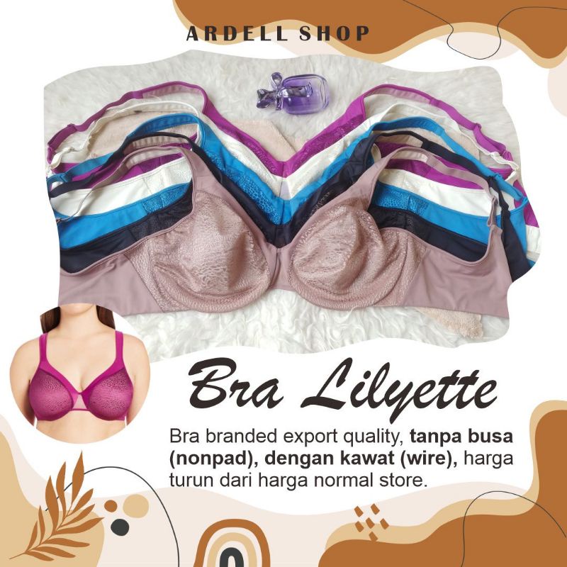 Bra LILYETTE Full Cup Berkawat Tanpa Busa / BH Wanita Dewasa Nyaman Adem 40E - LAV