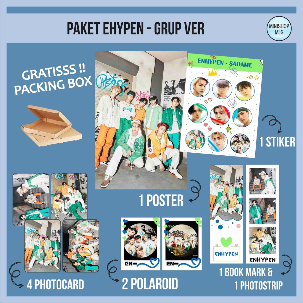 (FREEBOX) PAKET HEMAT 8K ENHYPEN - SADAME ENHYPEN FANKIT UNOFFICIAL - AP SADAME 8K