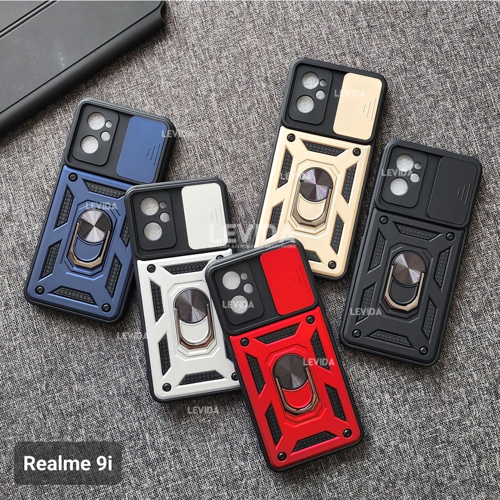 Realme 9I Realme 9 Pro Realme 5 Realme 5S Realme 5I Case Robot Slide Kamera Protect + Ringstand Realme 9I Realme 9 Pro Realme 5 Realme 5S Realme 5I