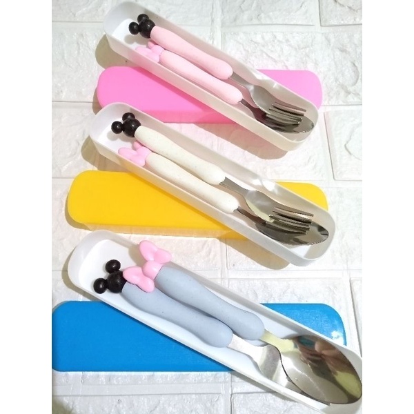 Sendok Garpu Karakter Set Stainless - Alat Makan Set Anak / Dewasa